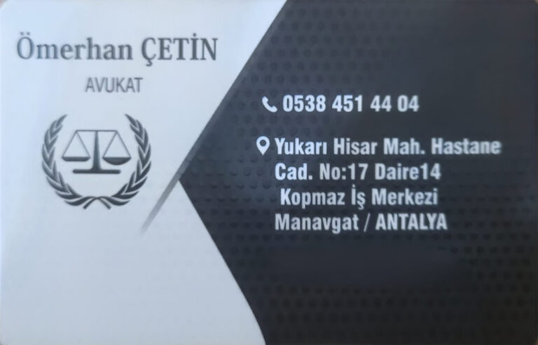 AVUKAT ÖMERHAN ÇETİN Manavgat Avukatlık Bürosu — Manavgat manavgat avukat