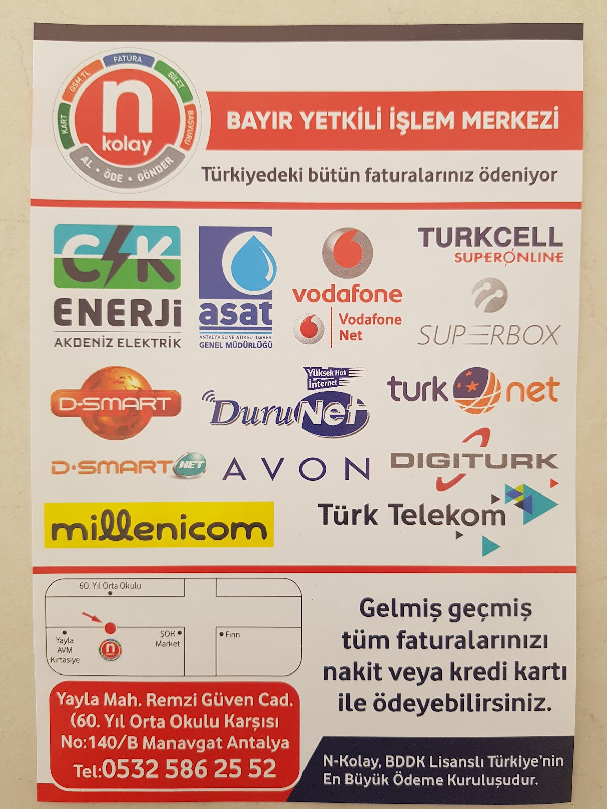 CLK AKDENİZ BAYIR ŞUBESİ NKOLAY ÖDEME MERKEZİ YAYLA MAH REMZİ GÜVEN CAD NO 140/B MANAVGAT – Fotoğraf 4