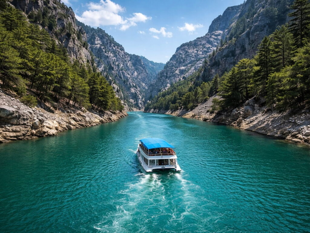 Life jackets and seating on Green Canyon tour boat