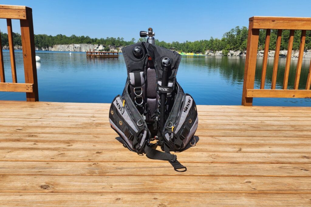 Professional dive center boat with complete scuba equipment for Side diving tours